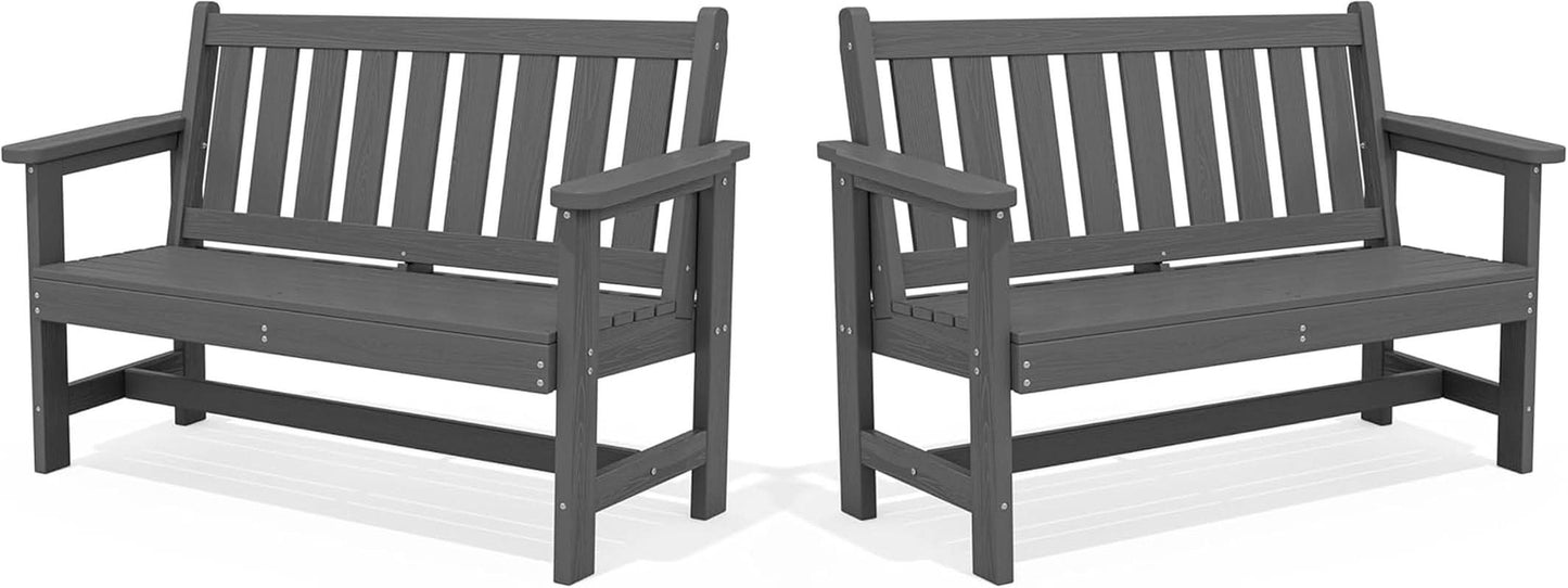 Weatherproof Two-Person Outdoor Bench With High Weight Capacity
