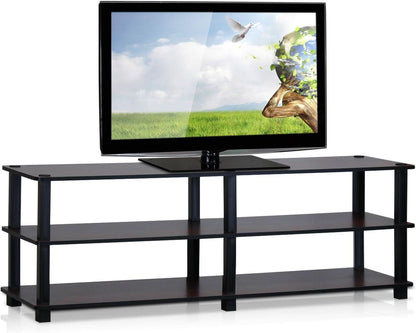 Turn-S-Tube No Tools 3-Tier TV Stand Dark Cherry And Black