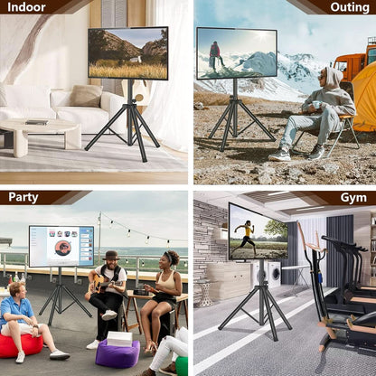 Tripod TV Stand For 23-75 Inch TVs Tilt 15 Degrees