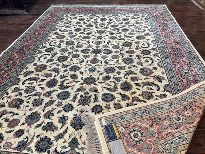 Karastan Rug 8.8 x 12, Ivory Rose Ka'shan #768, Wool Pile Karastan Carpet, Original 700 Series, Rare, Discontinued, Vintage