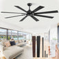 72 Inch Black Ceiling Fan With Remote 8 Blades DC Motor