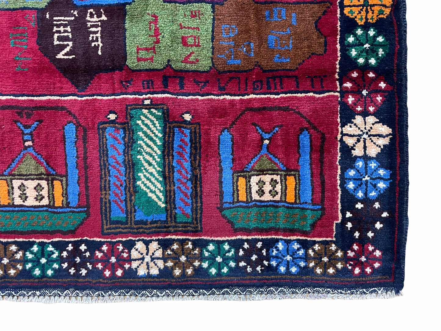 3 X 5 Vintage Handmade Tribal Wool Rug Balouchi Rug Afghan Rug Red Beige Nice