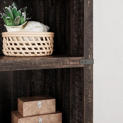 Farmhouse Cherry Bookcase 71 Inch Tall Sturdy Open Shelving