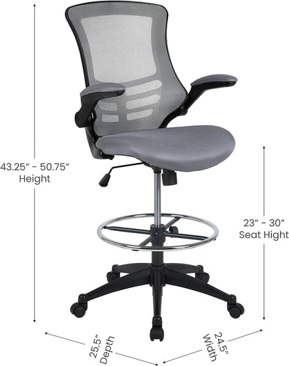 Kelista Mid Back Swivel Office Chair With Height Adjustable Dark Gray Mesh