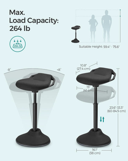 Adjustable Standing Desk Chair Black 23.6 To 33.3 Inches