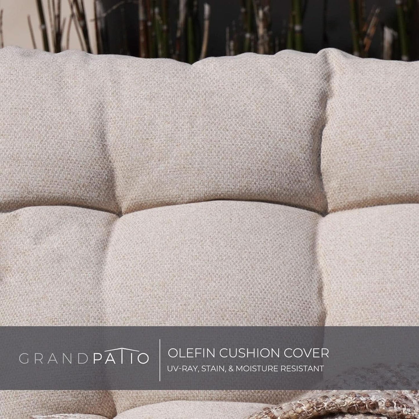 Outdoor Sofa Set For 4 With Thick Olefin Cushions Beige
