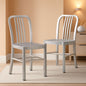 Gael Modern Metal Dining Chairs Set Of 2 In Silver