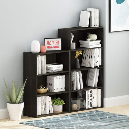 Espresso Four Tier Bookcase Bookshelf Storage Shelves