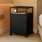 2 Drawer Mobile File Cabinet With Open Storage Shelf Black