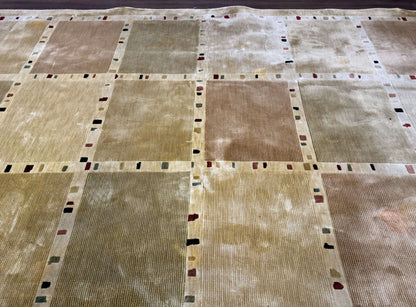 Large Wool Rug 10x13, Panel Design, Modern Contemporary Carpet