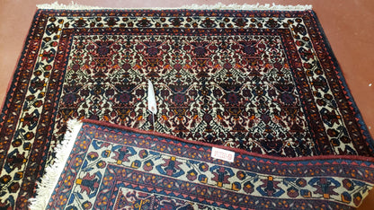 3.6 x 5 Hand-Knotted Vase Rug Floral Turkish Tribal Village Weaving Zagros Vintage Carpet Home Office Wool Area Rug 3x5 Persian Rug 4x5