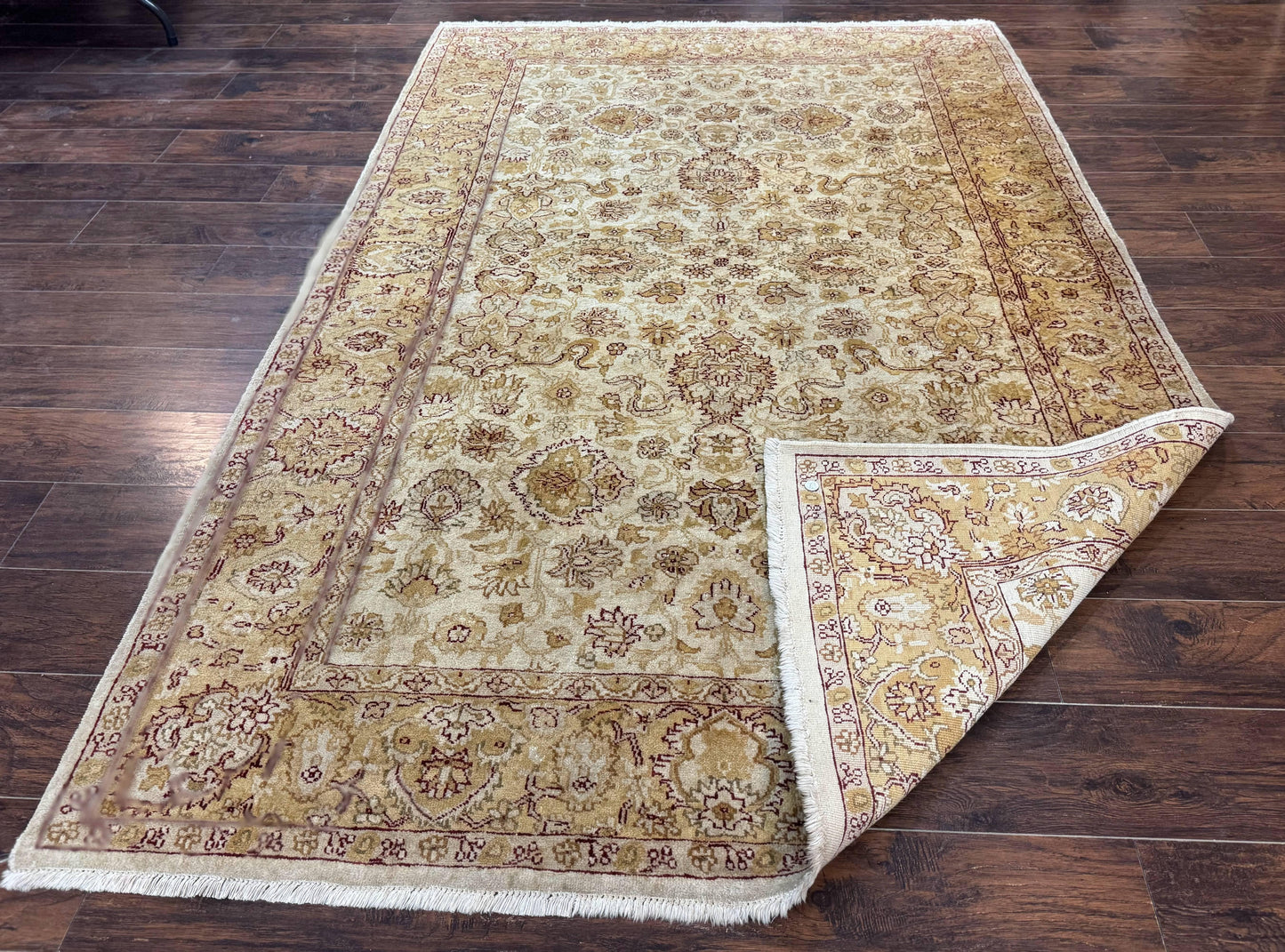 Turkish Oushak Rug 6x9, Vintage, Beige