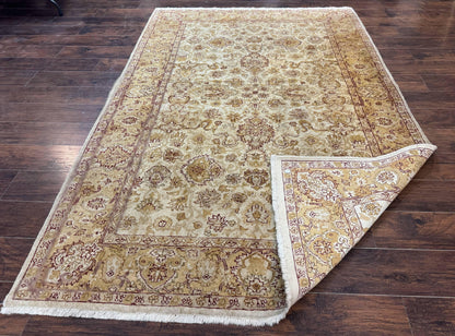 Turkish Oushak Rug 6x9, Vintage, Beige