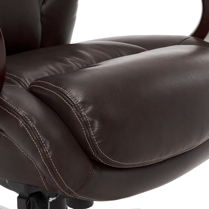 Bellamy Executive Office Chair With Memory Foam Cushions Brown Bonded Leather