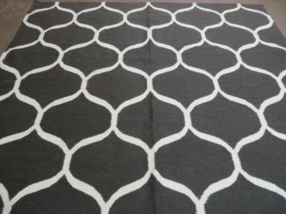 5' X 8' Modern Contemporary Hand Made Flat Weave Wool Rug Veg Dyes Nice