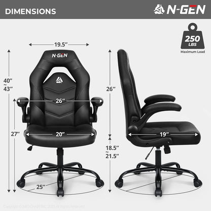 Ergonomic Gaming Chair Black With Premium Lumbar Support