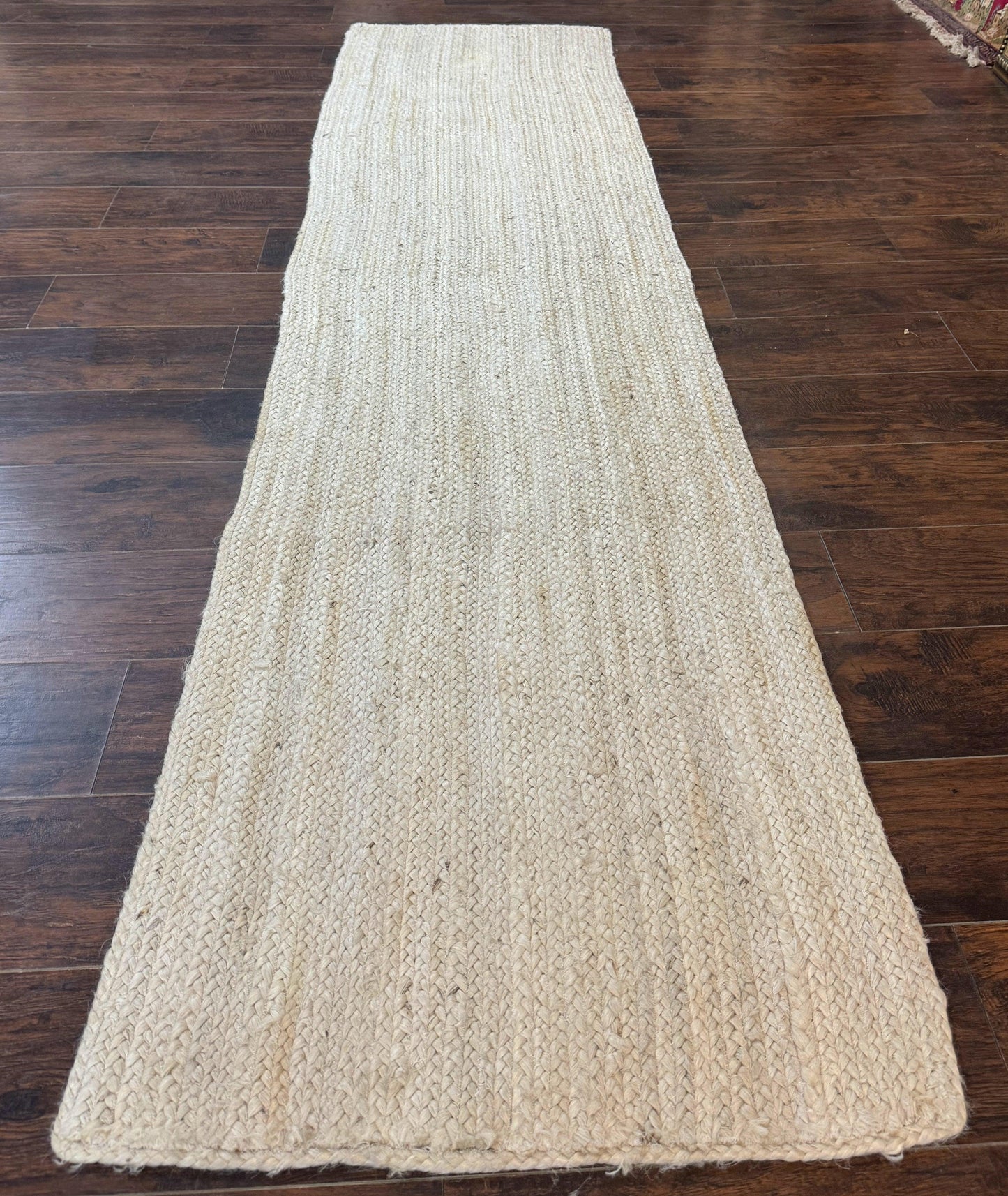 Modern Jute Runner Rug 2.7 x 10, Rug for Hallway or Kitchen, Farmhouse Rug