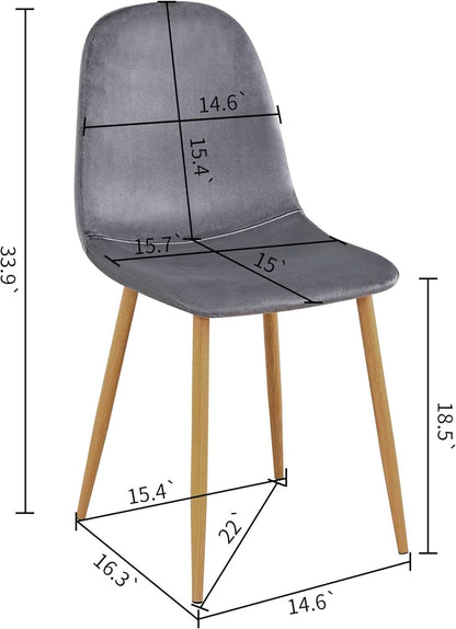 Grey Velvet Dining Chairs Set Of 4 For Dining Room