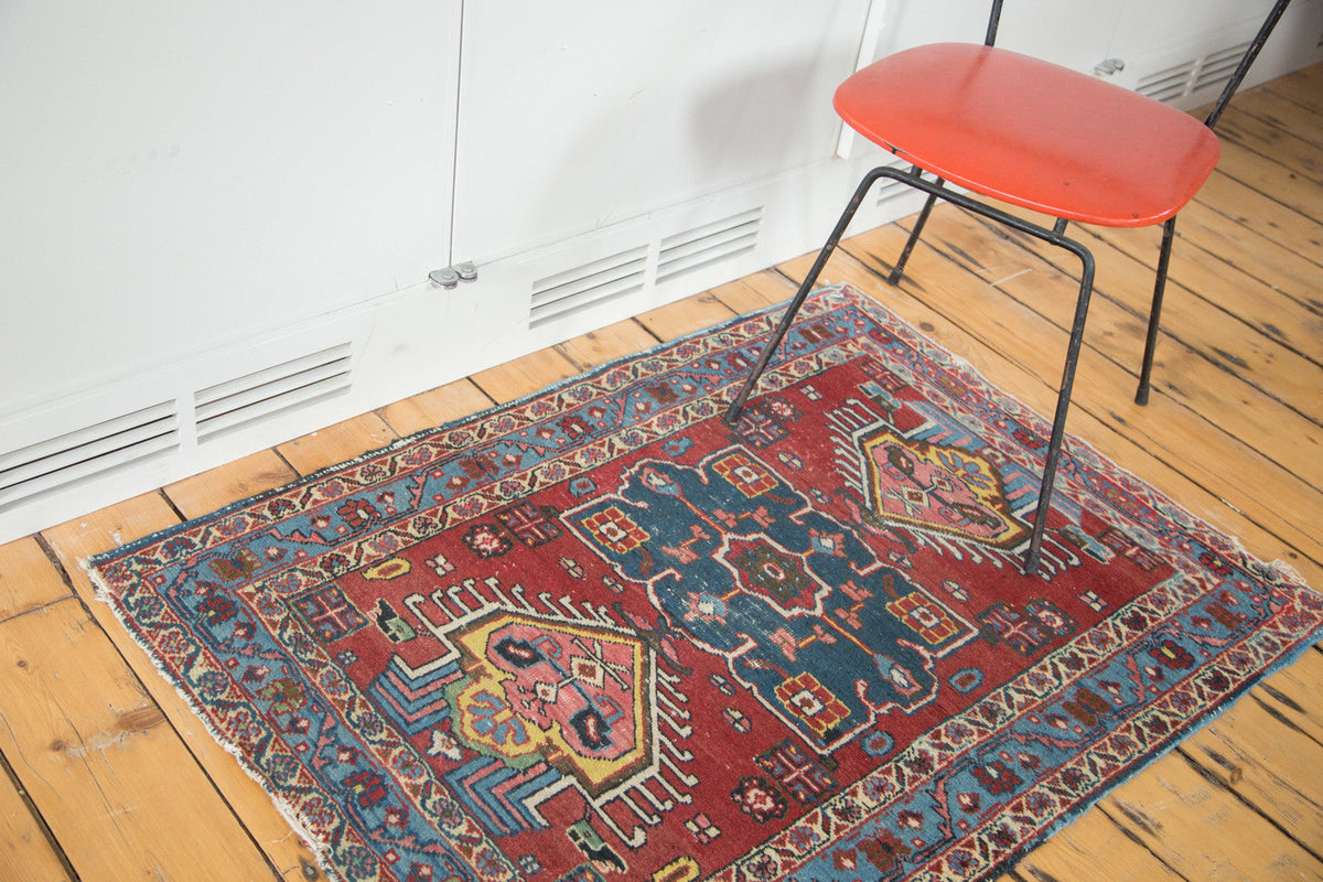 2.5x4 Distressed Heriz Rug