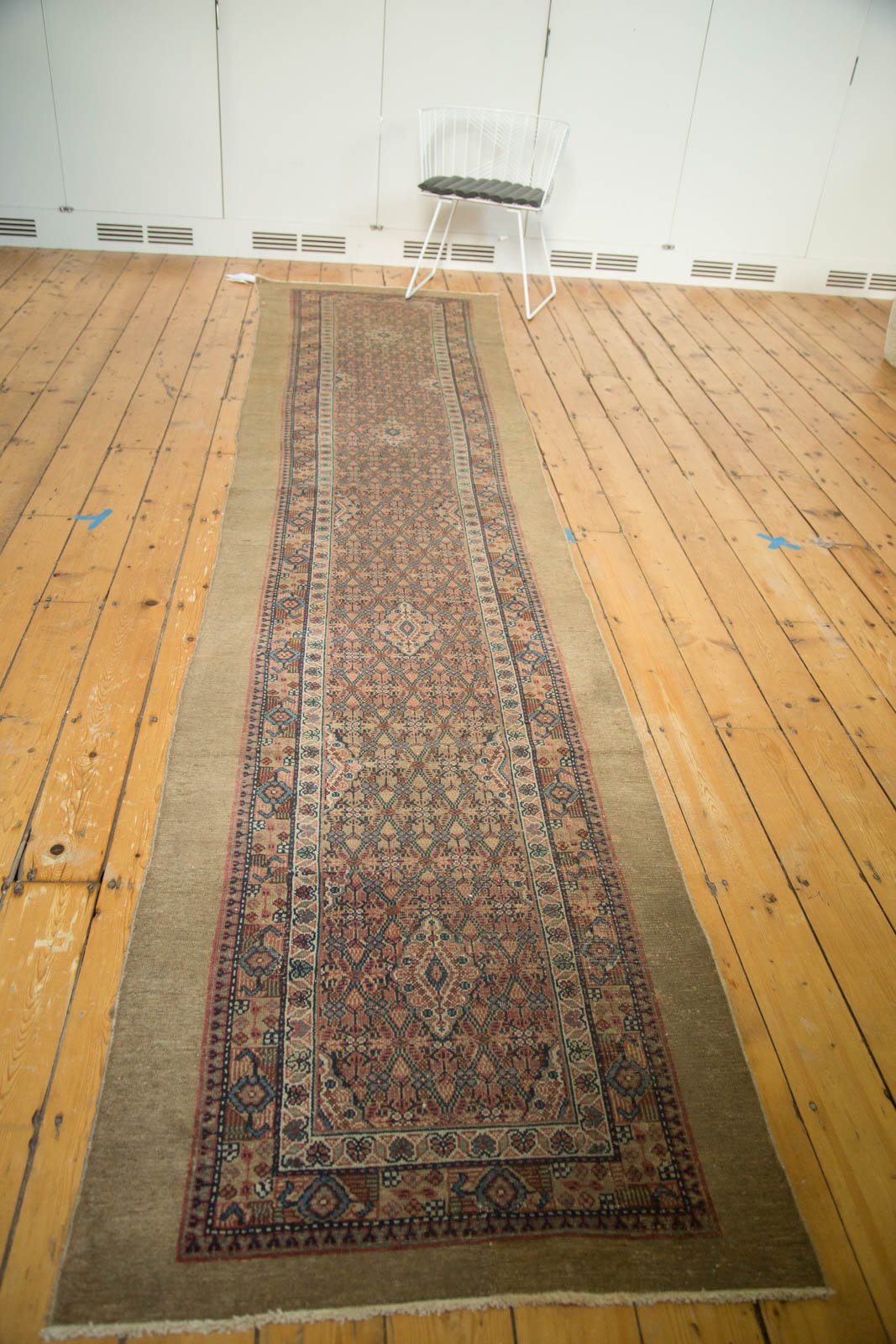 3.5x13.5 Antique Camel Hair Serab Rug Runner