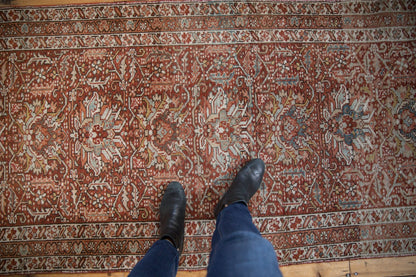 3.5x11 Vintage Distressed Karaja Rug Runner