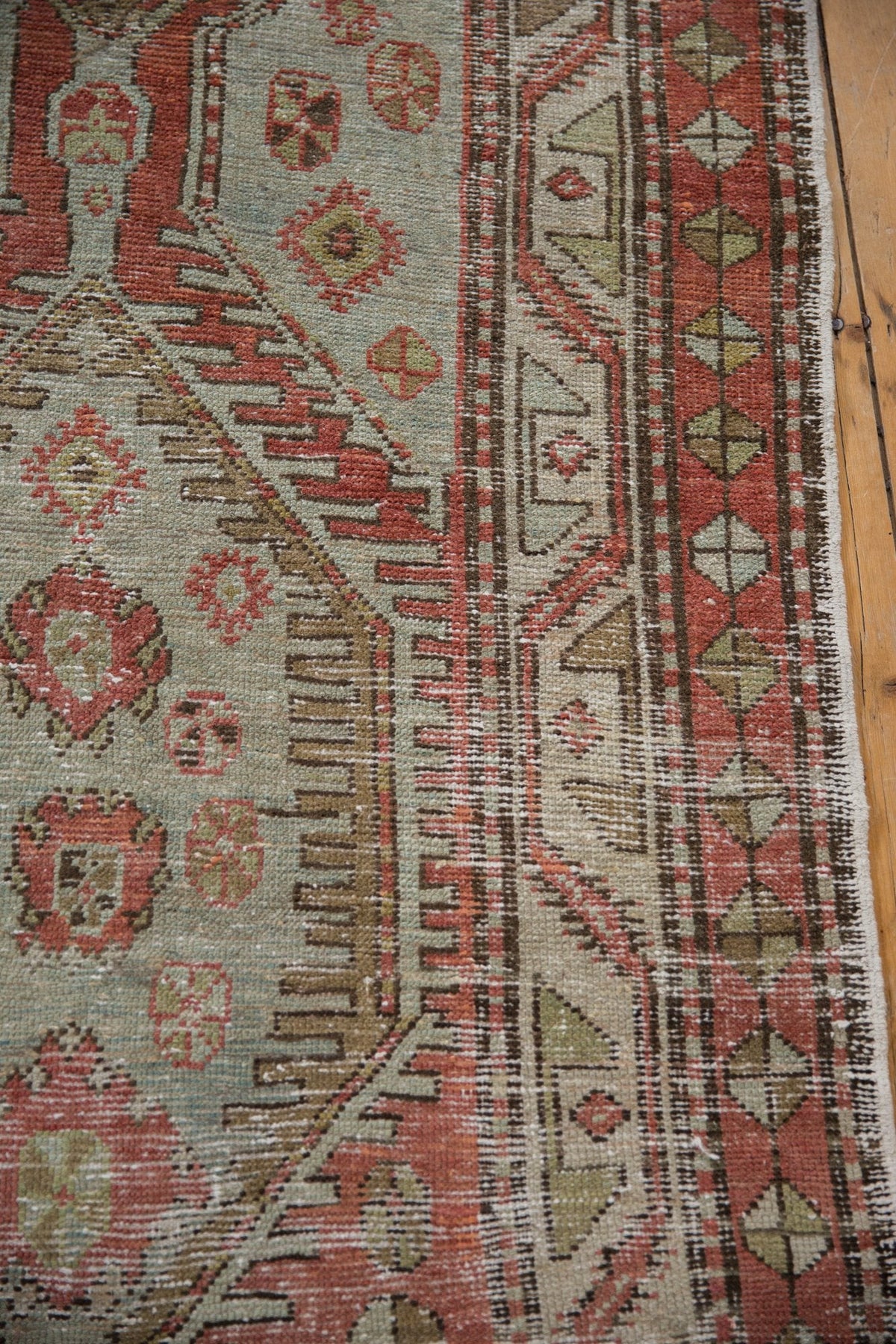 3.5x11 Vintage Distressed Heriz Rug Runner