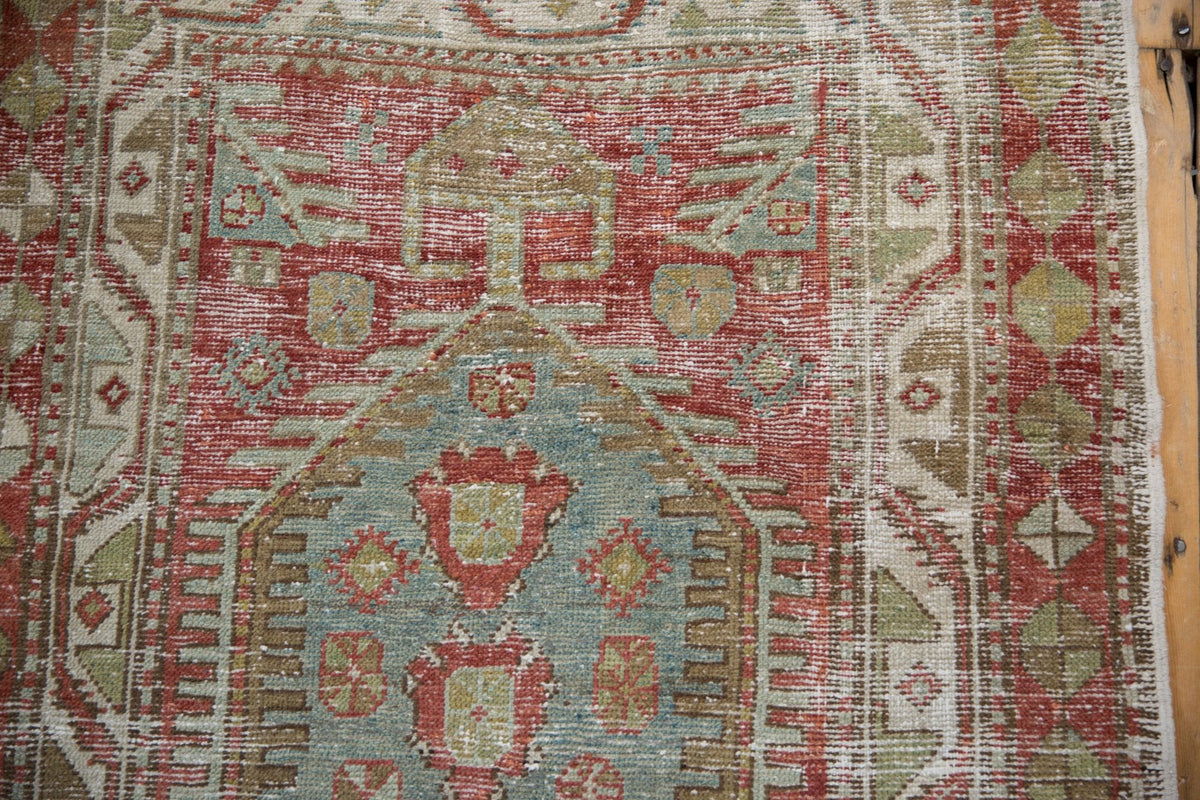 3.5x11 Vintage Distressed Heriz Rug Runner