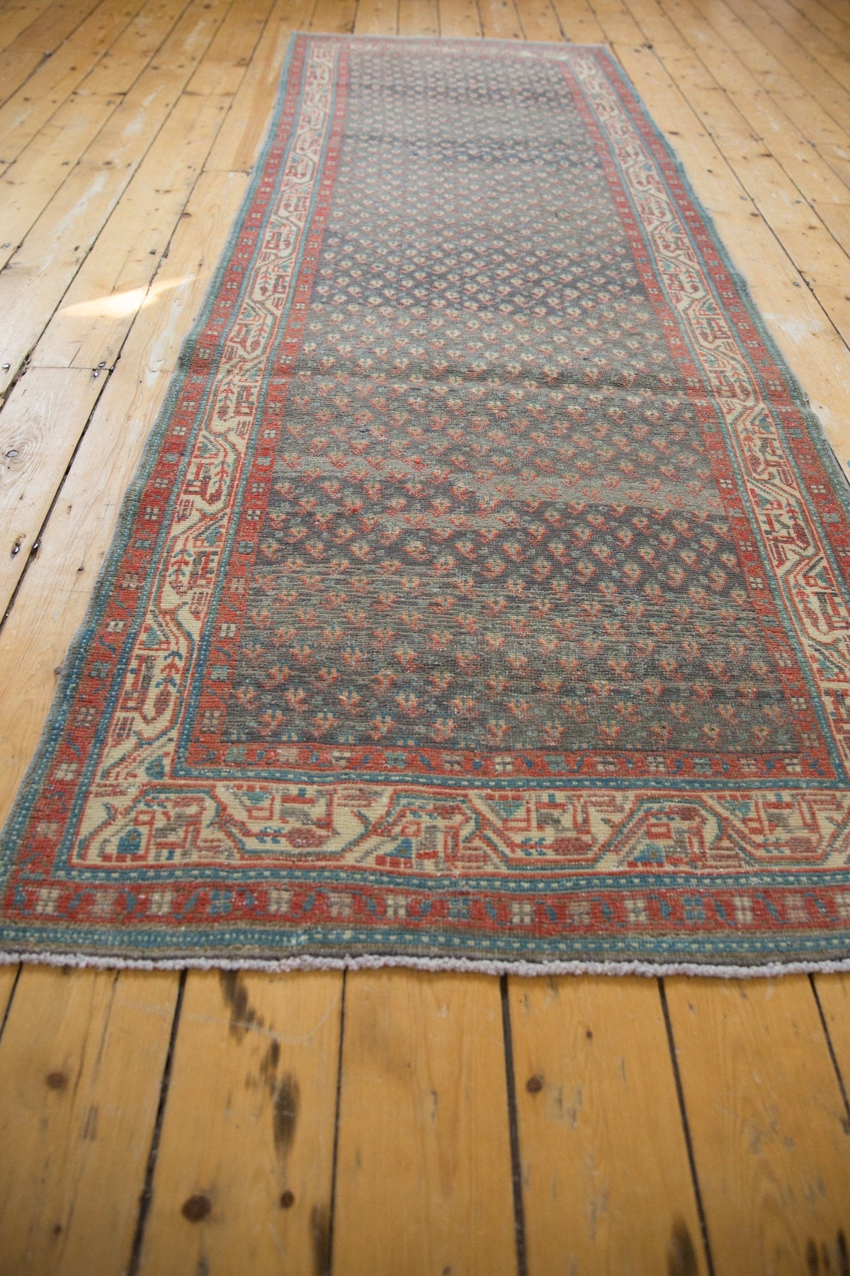 3.5x9.5 Vintage Distressed Serbend Rug Runner