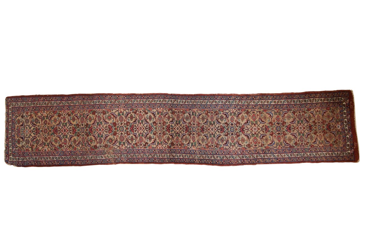 RESERVED 3x14.5 Antique Bijar Rug Runner