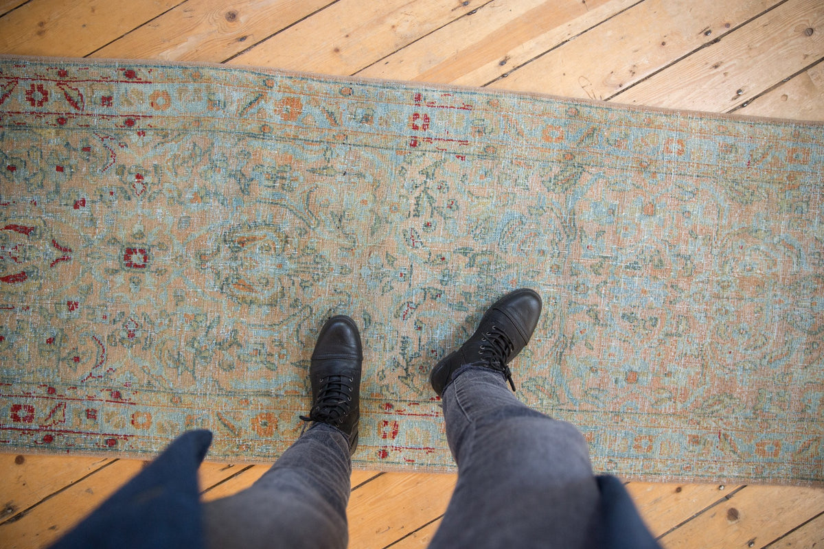 2.5x19 Vintage Distressed Sarouk Rug Runner