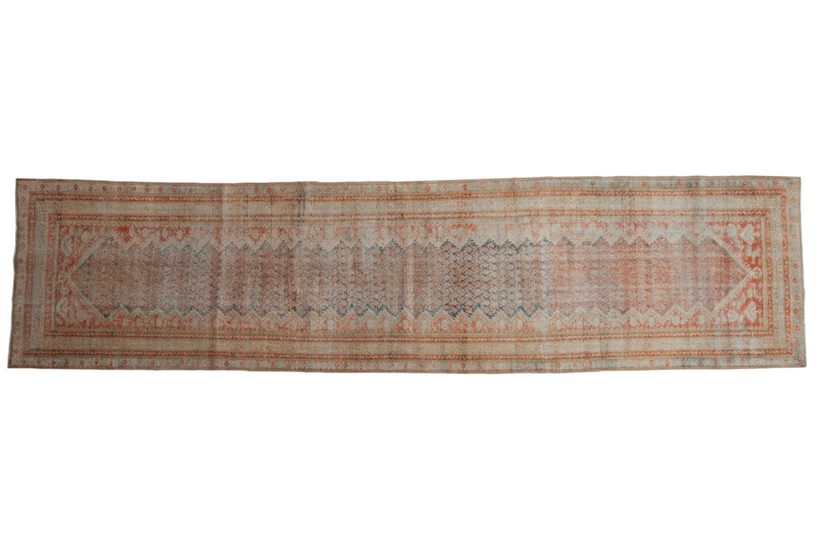 3.5x13.5 Vintage Fine Distressed Mahal Rug Runner