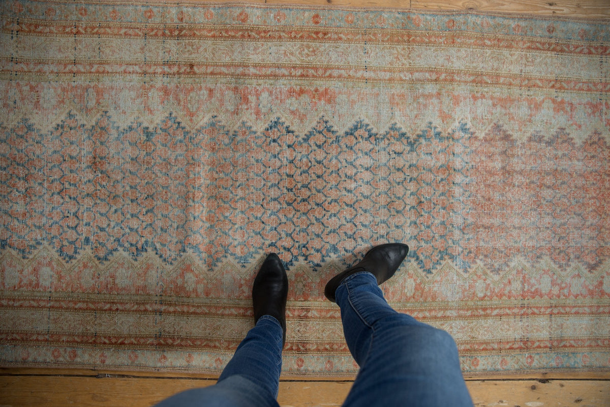 3.5x13.5 Vintage Fine Distressed Mahal Rug Runner