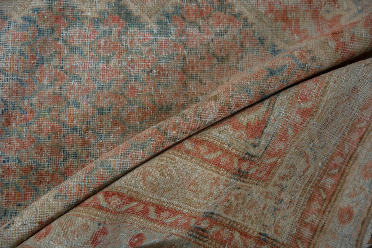 3.5x13.5 Vintage Fine Distressed Mahal Rug Runner