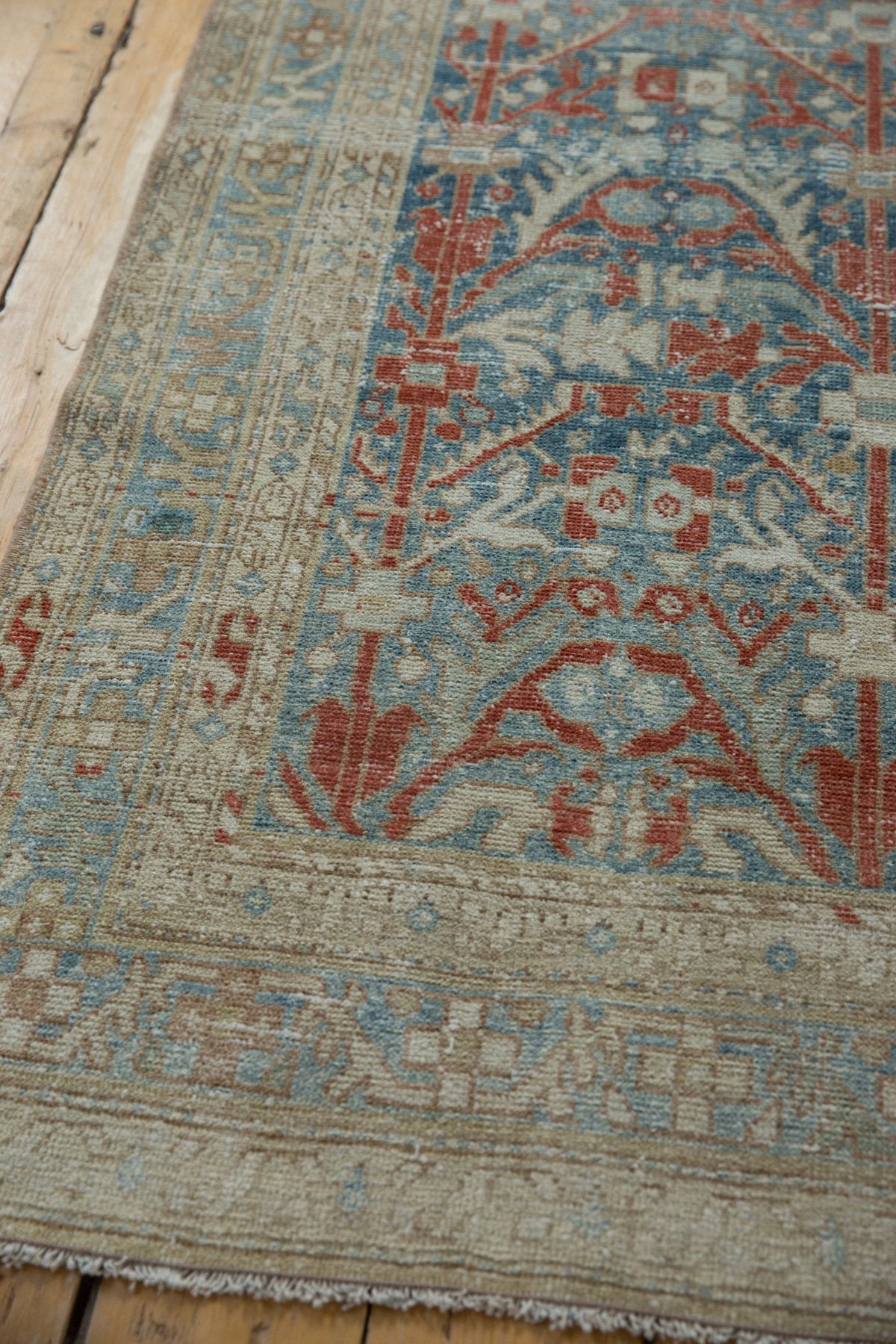 4x13.5 Vintage Distressed Hamadan Rug Runner