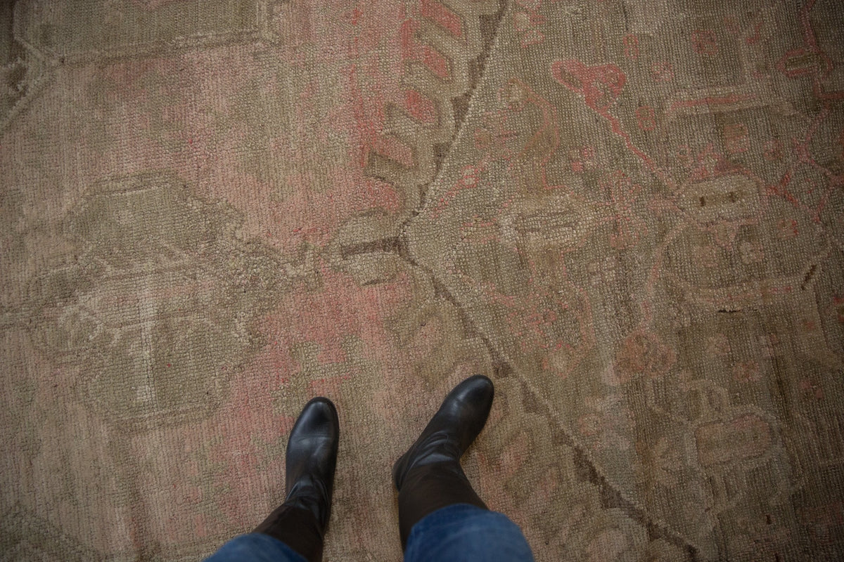 15.5x19.5 Vintage Distressed Oushak Carpet