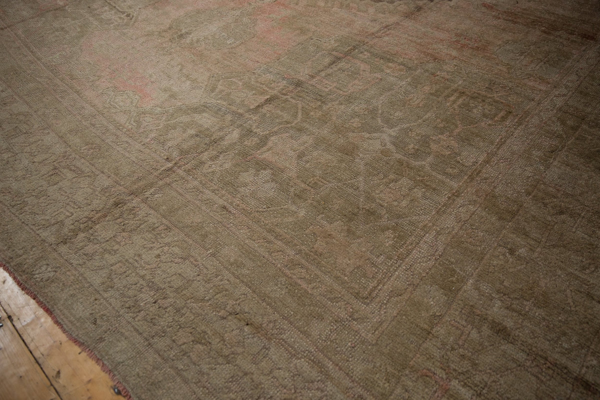 15.5x19.5 Vintage Distressed Oushak Carpet