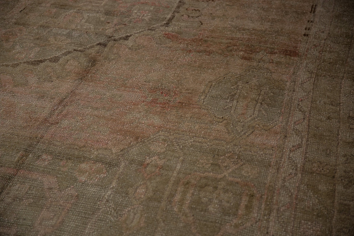 15.5x19.5 Vintage Distressed Oushak Carpet
