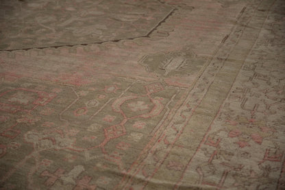 15.5x19.5 Vintage Distressed Oushak Carpet