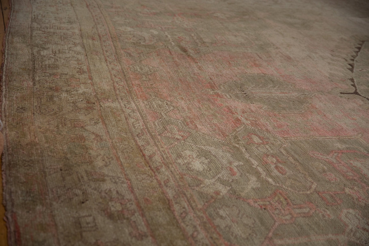 15.5x19.5 Vintage Distressed Oushak Carpet