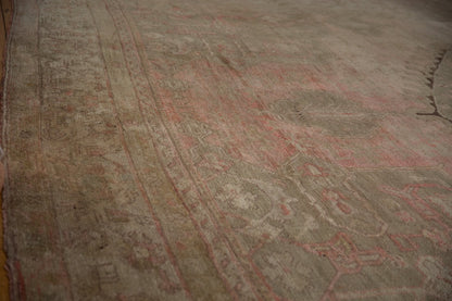 15.5x19.5 Vintage Distressed Oushak Carpet