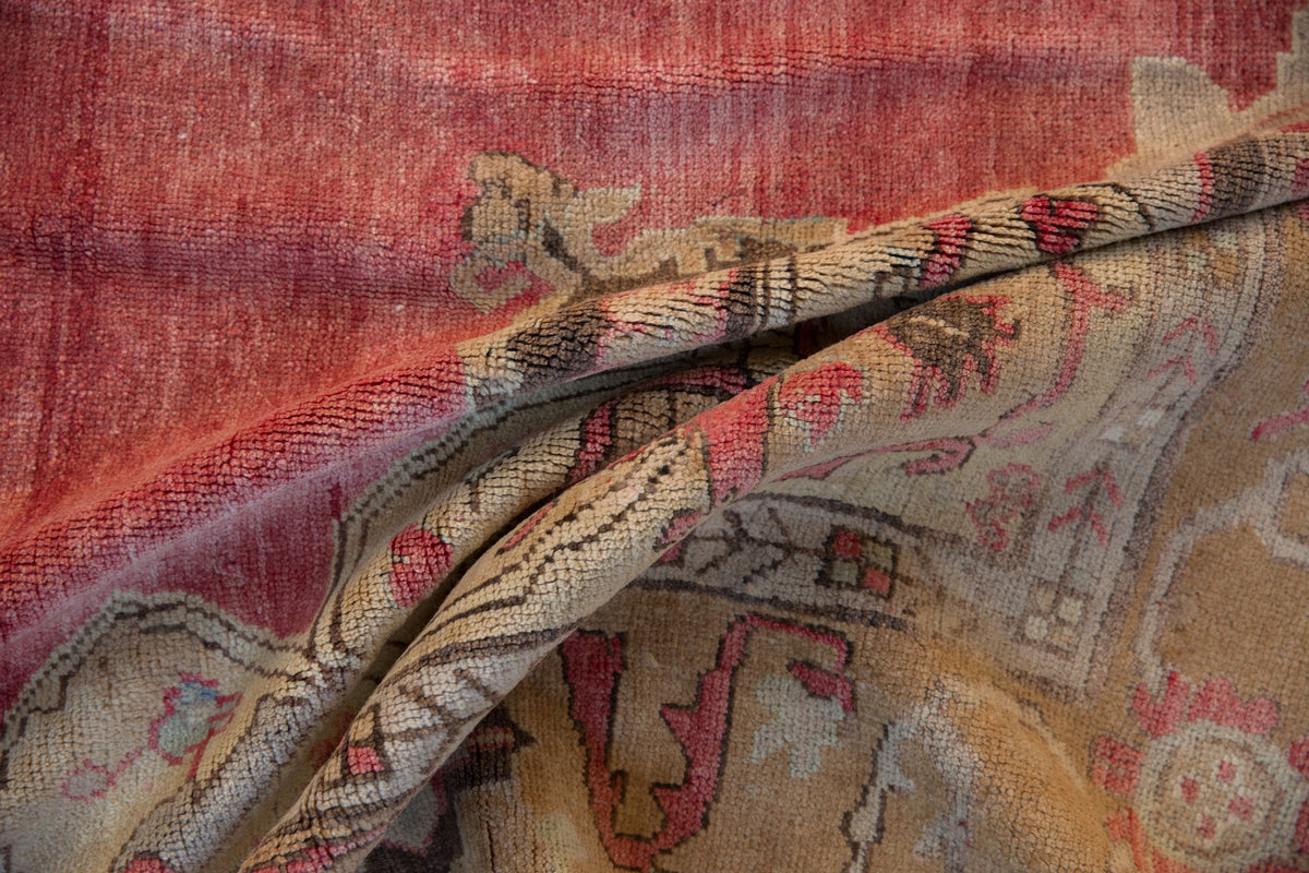 7.5x11 Vintage Distressed Oushak Carpet
