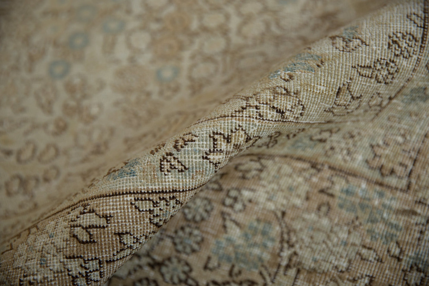 6.5x9.5 Vintage Distressed Tabriz Carpet