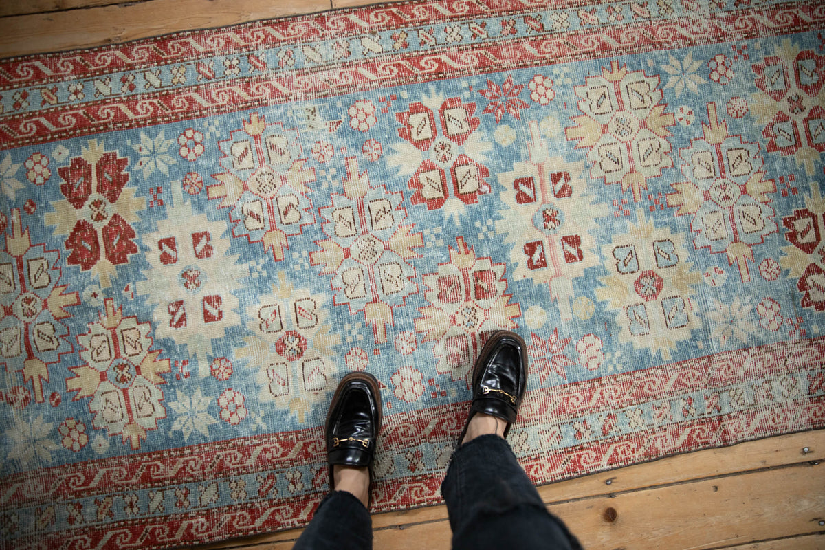 3.5x10.5 Antique Distressed Northwest Persian Rug Runner