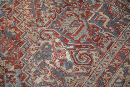 8x11 Vintage Distressed Heriz Carpet