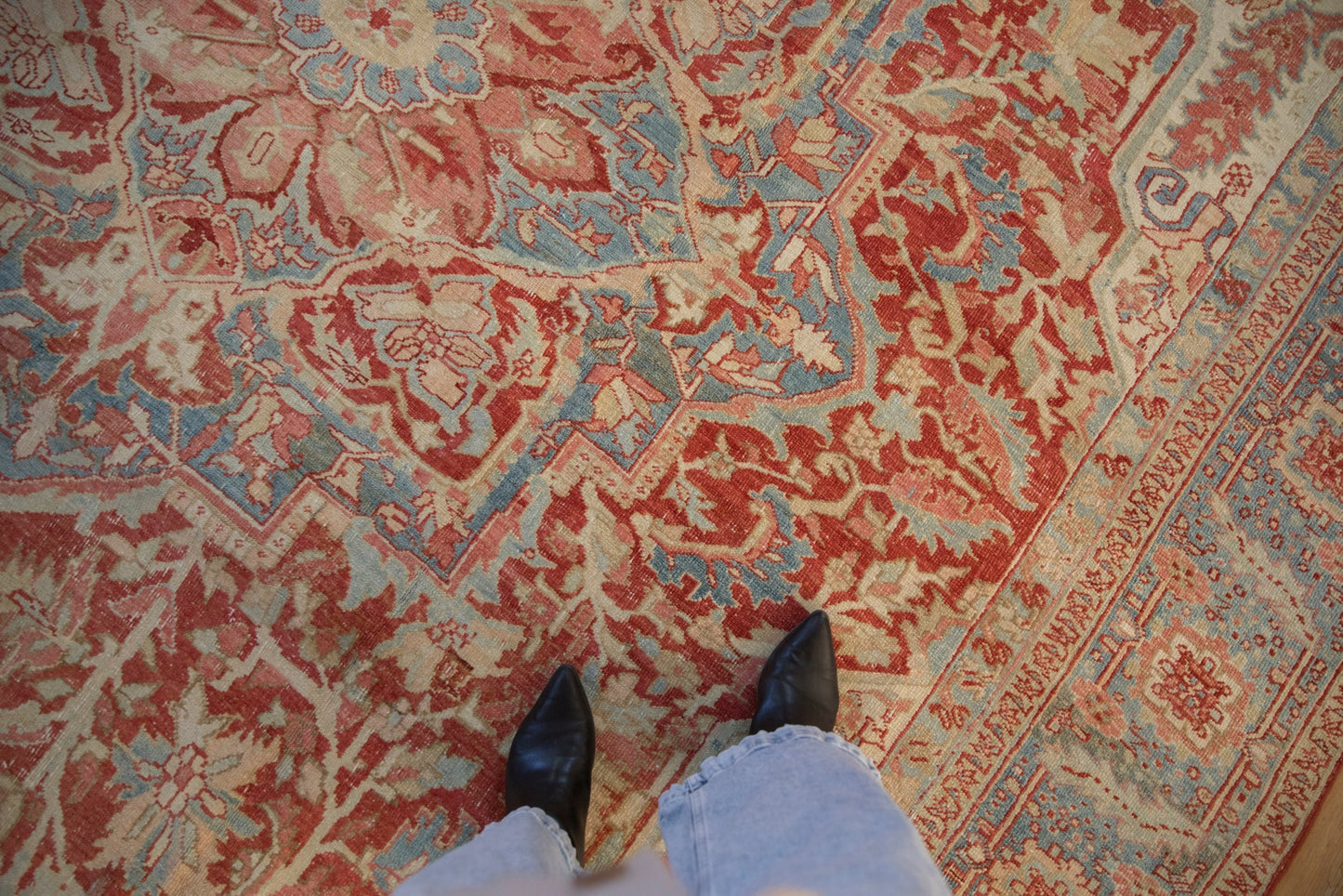 RESERVED 10x13 Vintage Distressed Heriz Carpet