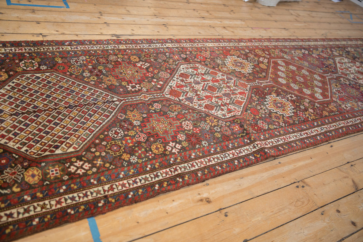 3.5x15 Antique Qashqai Rug Runner