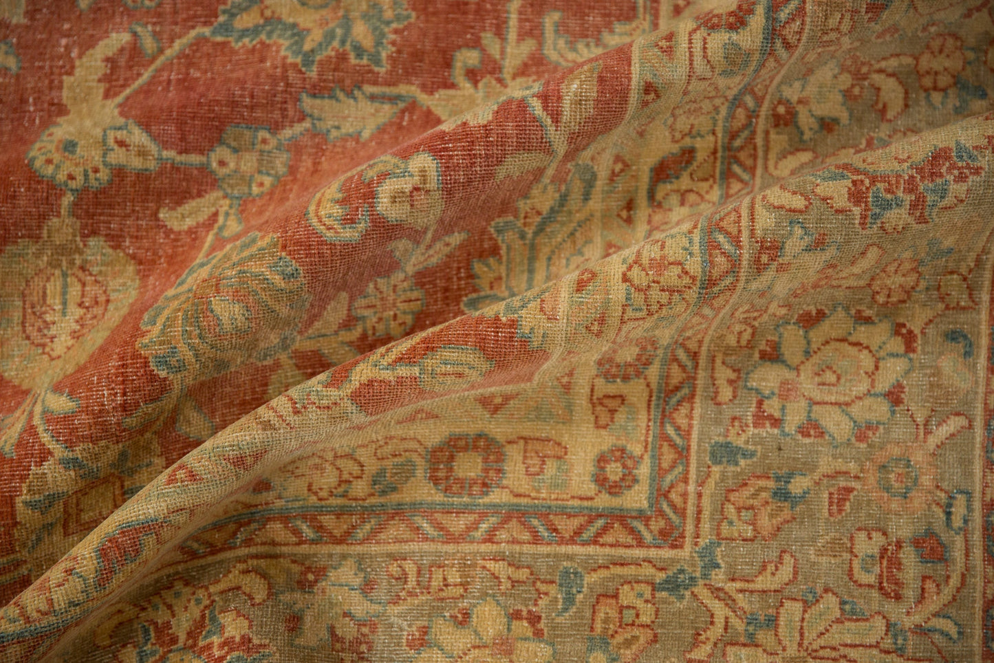 8x11 Vintage Distressed Kashan Carpet