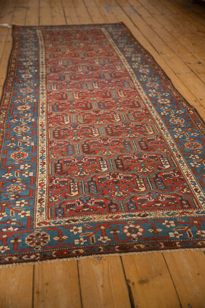 3.5x9.5 Antique Fine Kurdish Hamadan Rug Runner