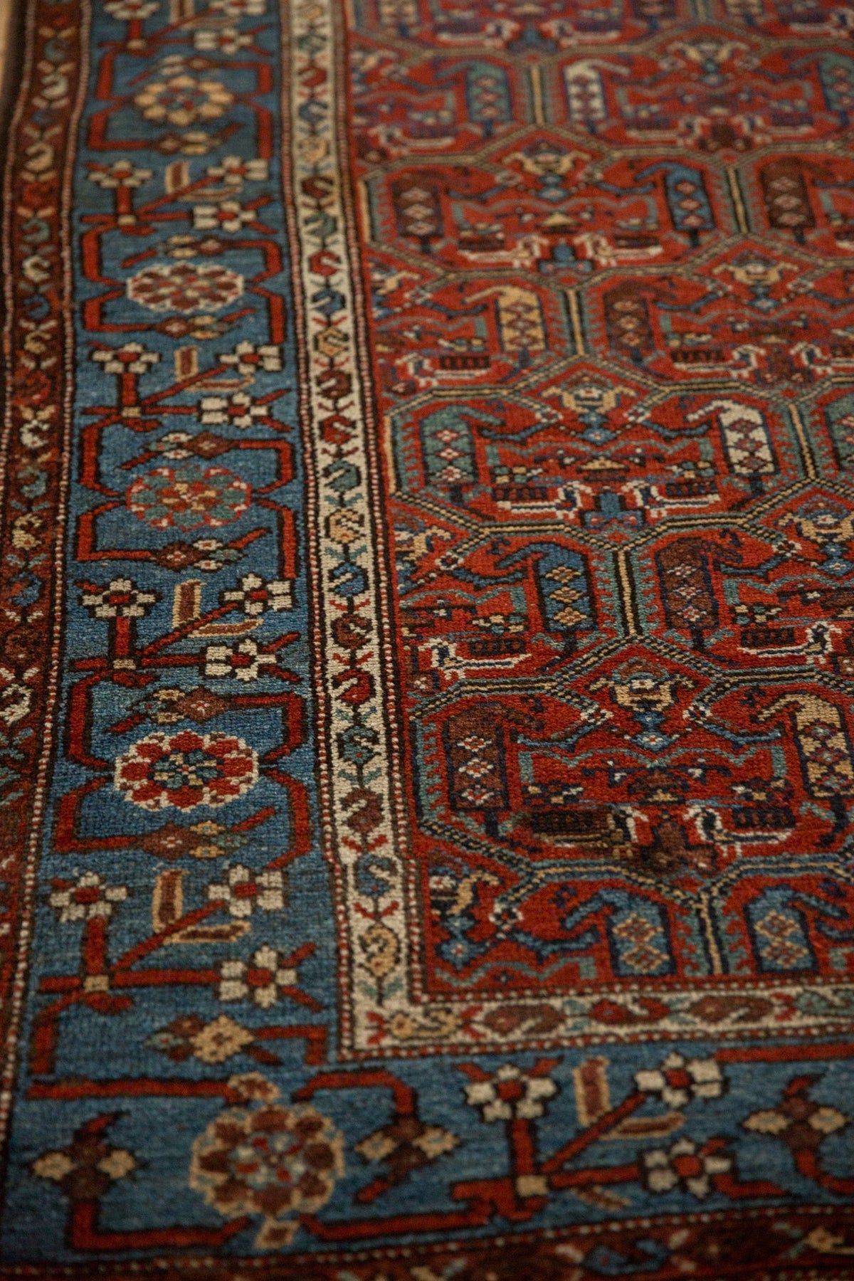 3.5x9.5 Antique Fine Kurdish Hamadan Rug Runner