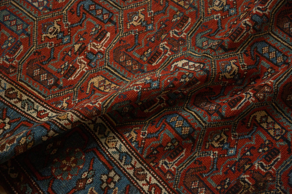 3.5x9.5 Antique Fine Kurdish Hamadan Rug Runner